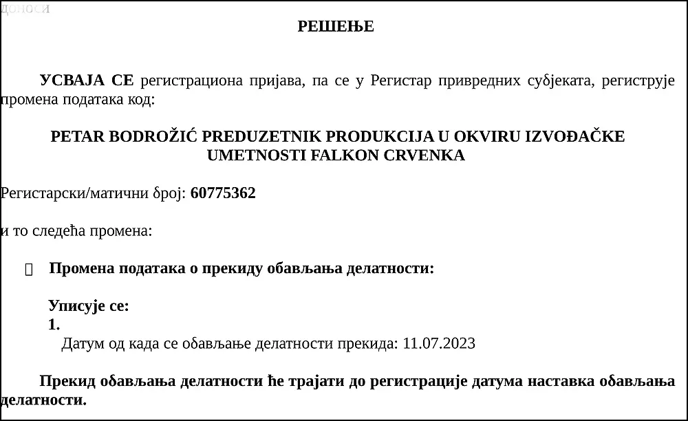 falkon-prekid-delatnosti