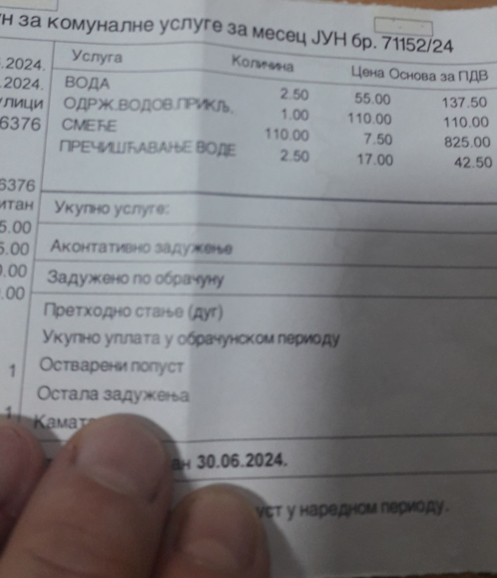 racuni-za-vodu-gornji-milanovac-jun-2