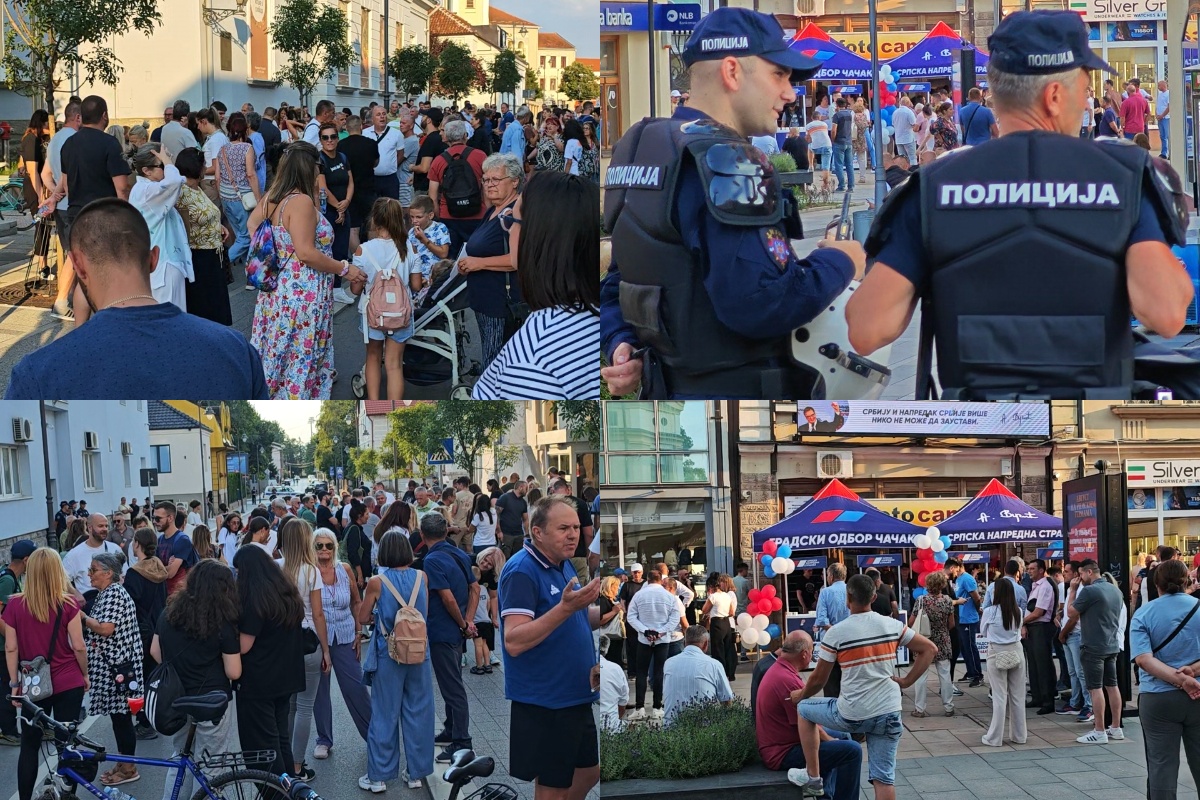 Protest građana ispred Policijske uprave i okupljanje pristalica SNS ispred stranke