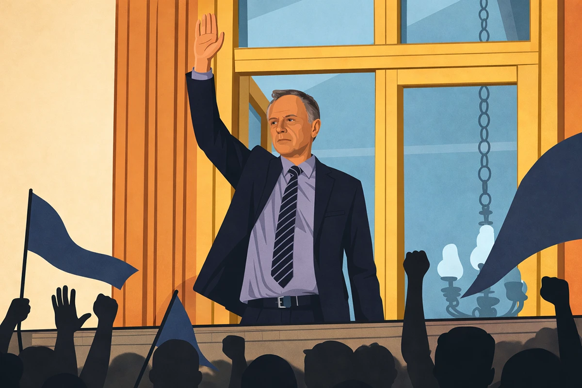 Rektor Vladan Đokić na balkonu Rektorata - ilustracija
