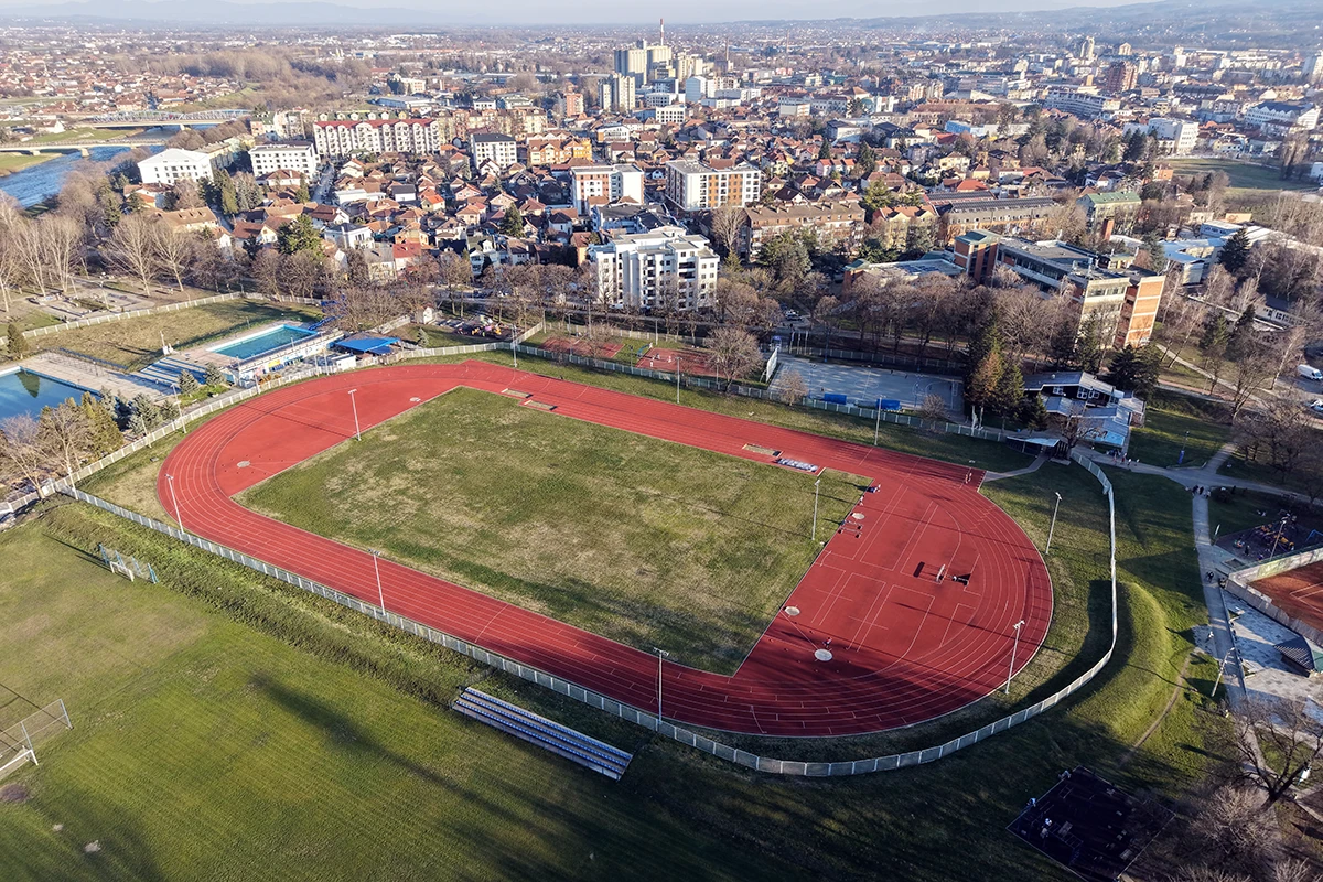 Atletska staza Čačak iz drona