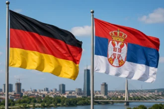 Zastava Nemačke i Srbije