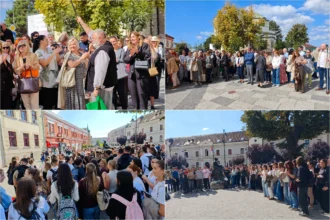 Protest ispred Gimnazije Čačku