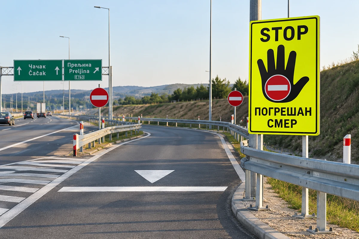 • N2 portal znak pogrešan smer