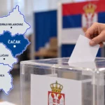 Mapa Moravičkom okruga sa ilustracijom glasanja