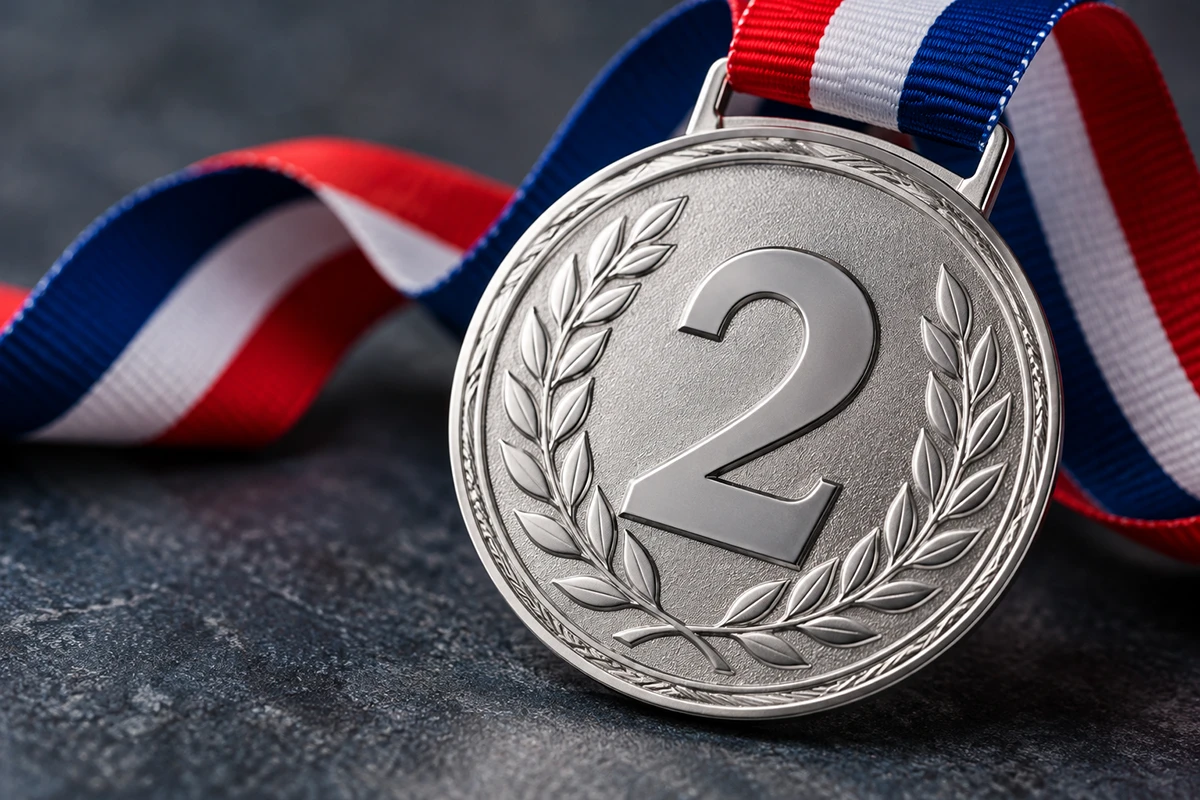 srebrna medalja za drugo mesto